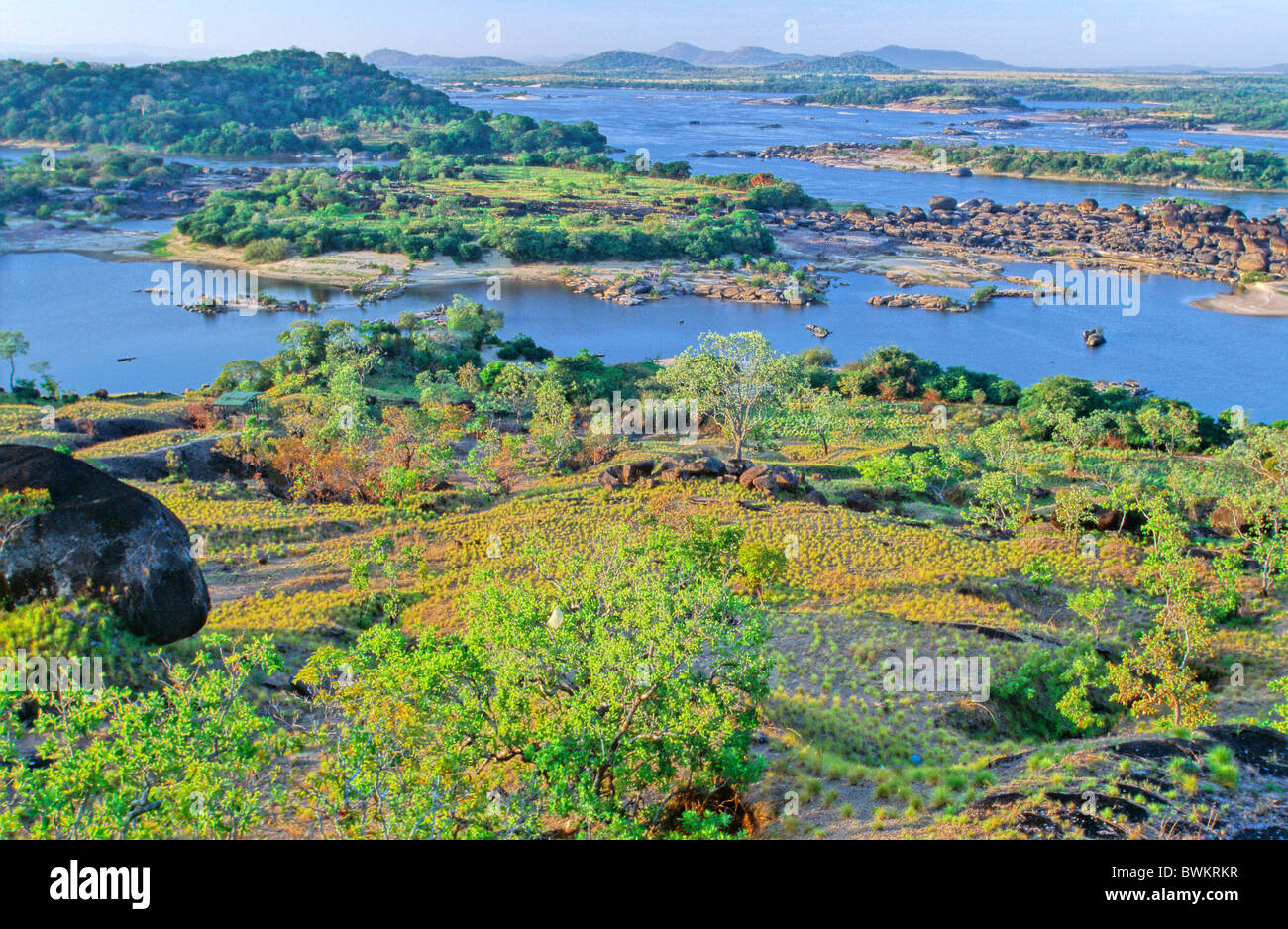 Venezuela South America Puerto Ayacucho Amazonas State Los Raudales de Atures y Maipures Rapids Landscape Orino Stock Photo