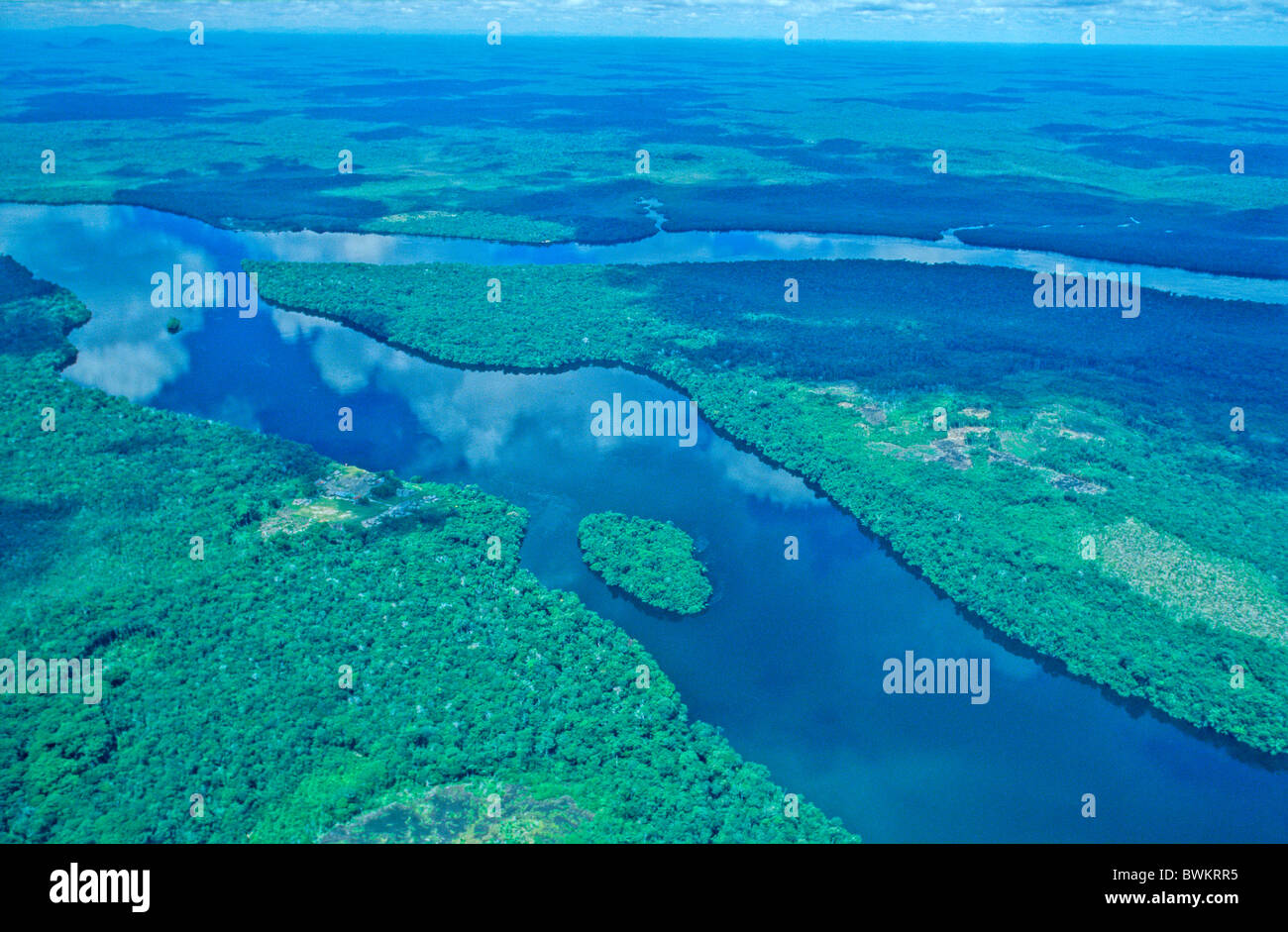 Venezuela South America Orinoco River Amazonas State Aerial View