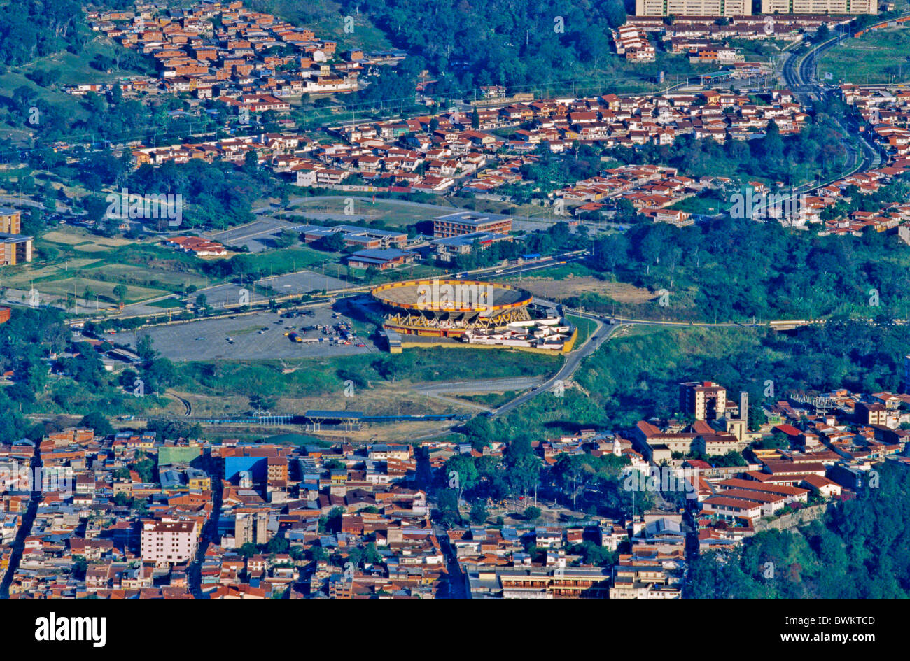 Venezuela South America Merida Plaza De Toros City Town Aerial view Andes South America Stock Photo