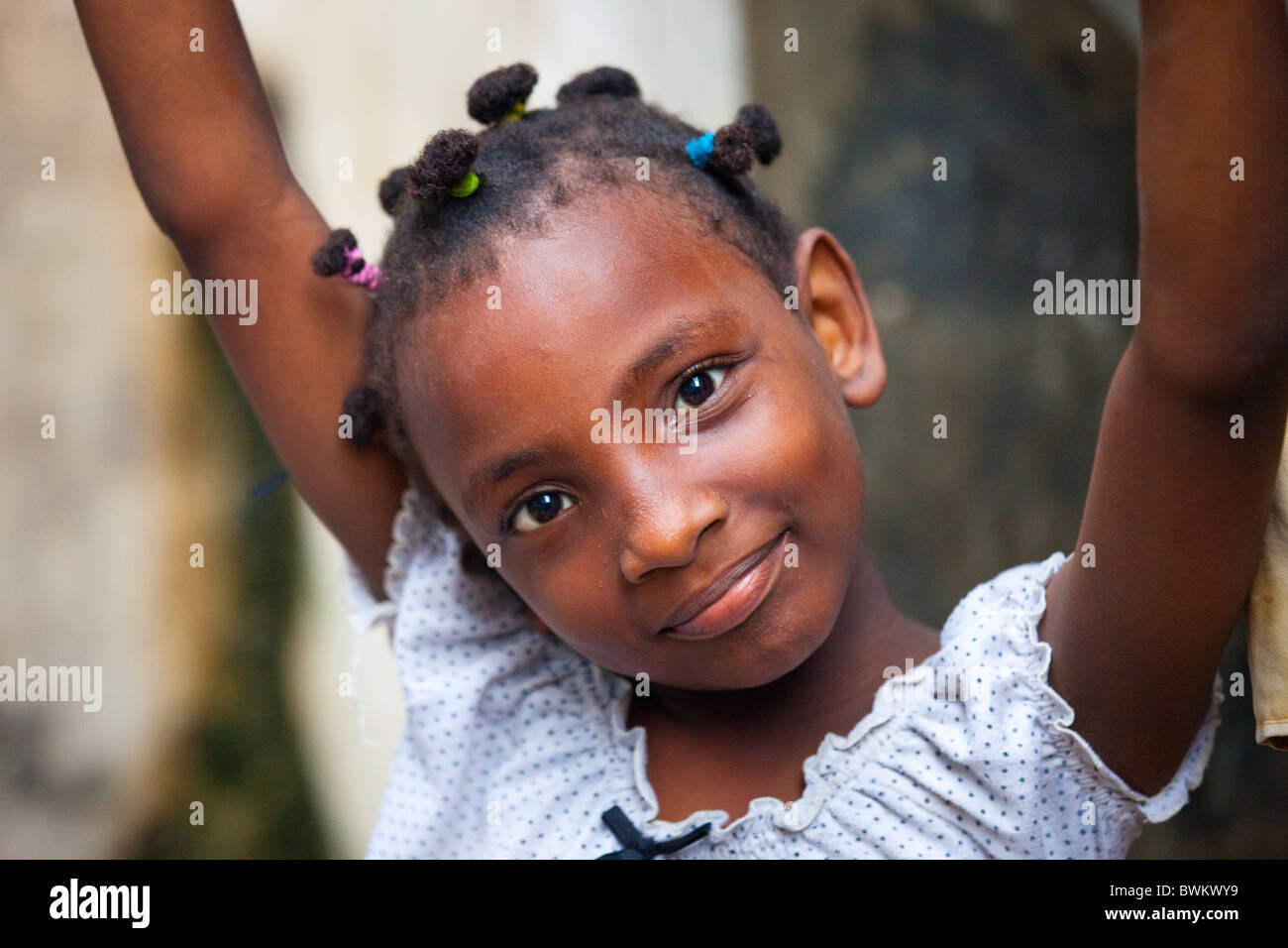 Little girl on Lamu Island, Kenya Stock Photo