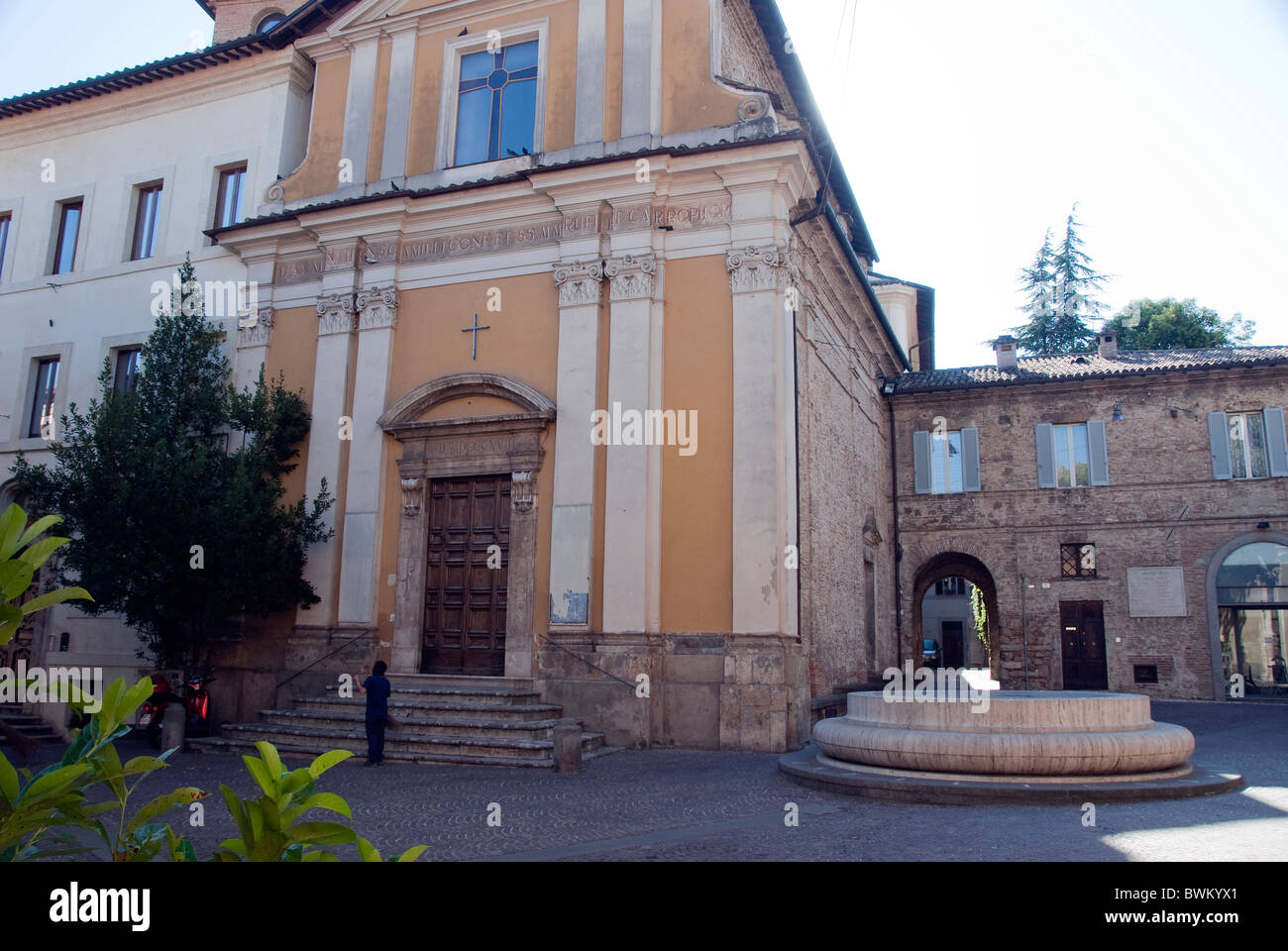 Piazza San Rufo, The centre of Italy in Rieti, Lazio Stock Photo