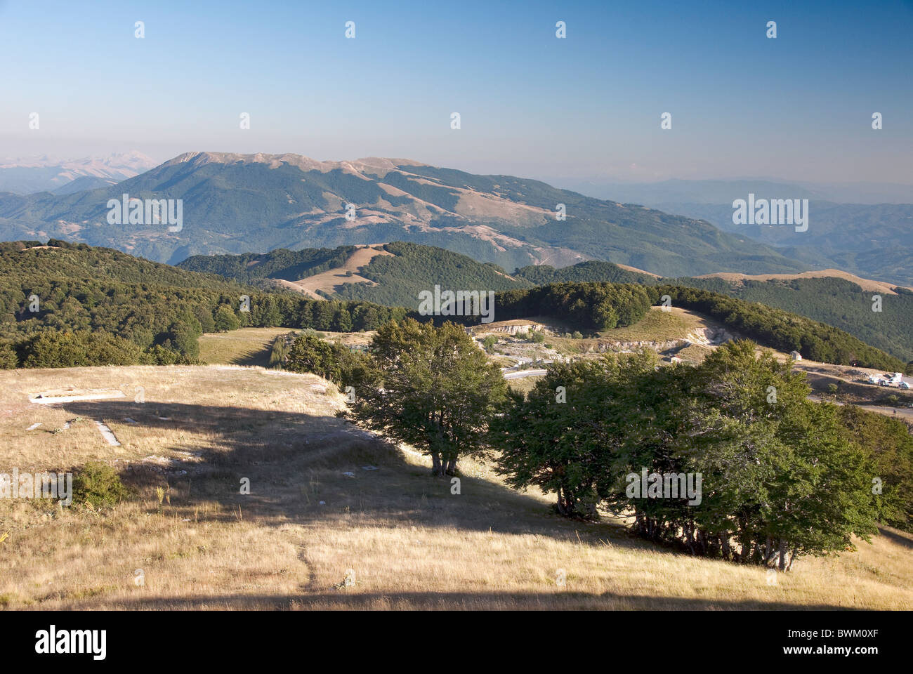 View from Terminillo mountain near Rieti in summer Stock Photo