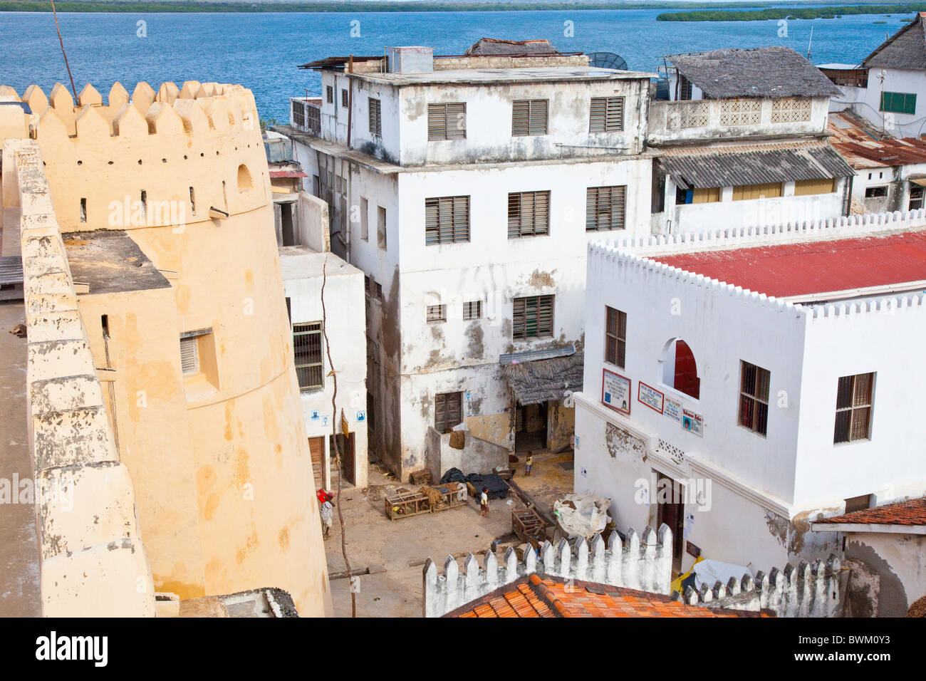 Lamu Fort or Fumo Madi ibn Abi Bakr, Lamu Island, Kenya Stock Photo