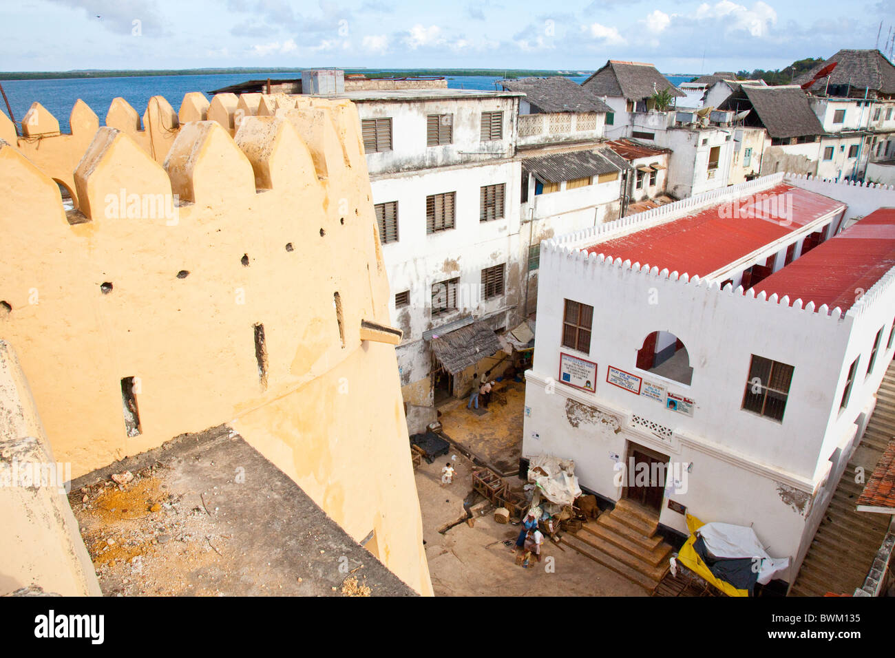 Lamu Fort or Fumo Madi ibn Abi Bakr, Lamu Island, Kenya Stock Photo