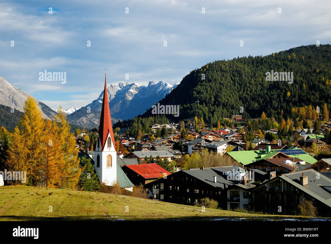 autumn scene seefeld tirol austria Stock Photo