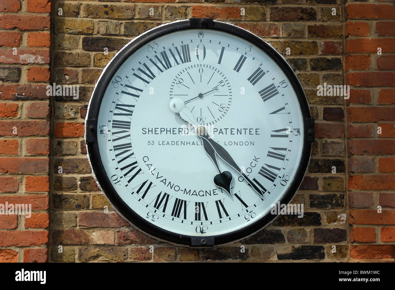 UK London Greenwich Time Clock Royal Greenwich Observatory Greenwich Great Britain Europe England world time Stock Photo