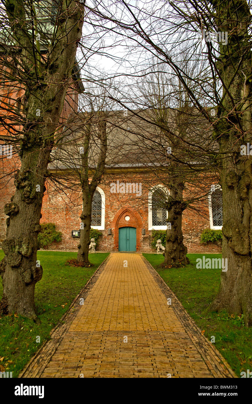 Entrance of the Church in Toenning, Schleswig-Holstein, Germany; Eingang zur Kirche in Tönning, Stock Photo