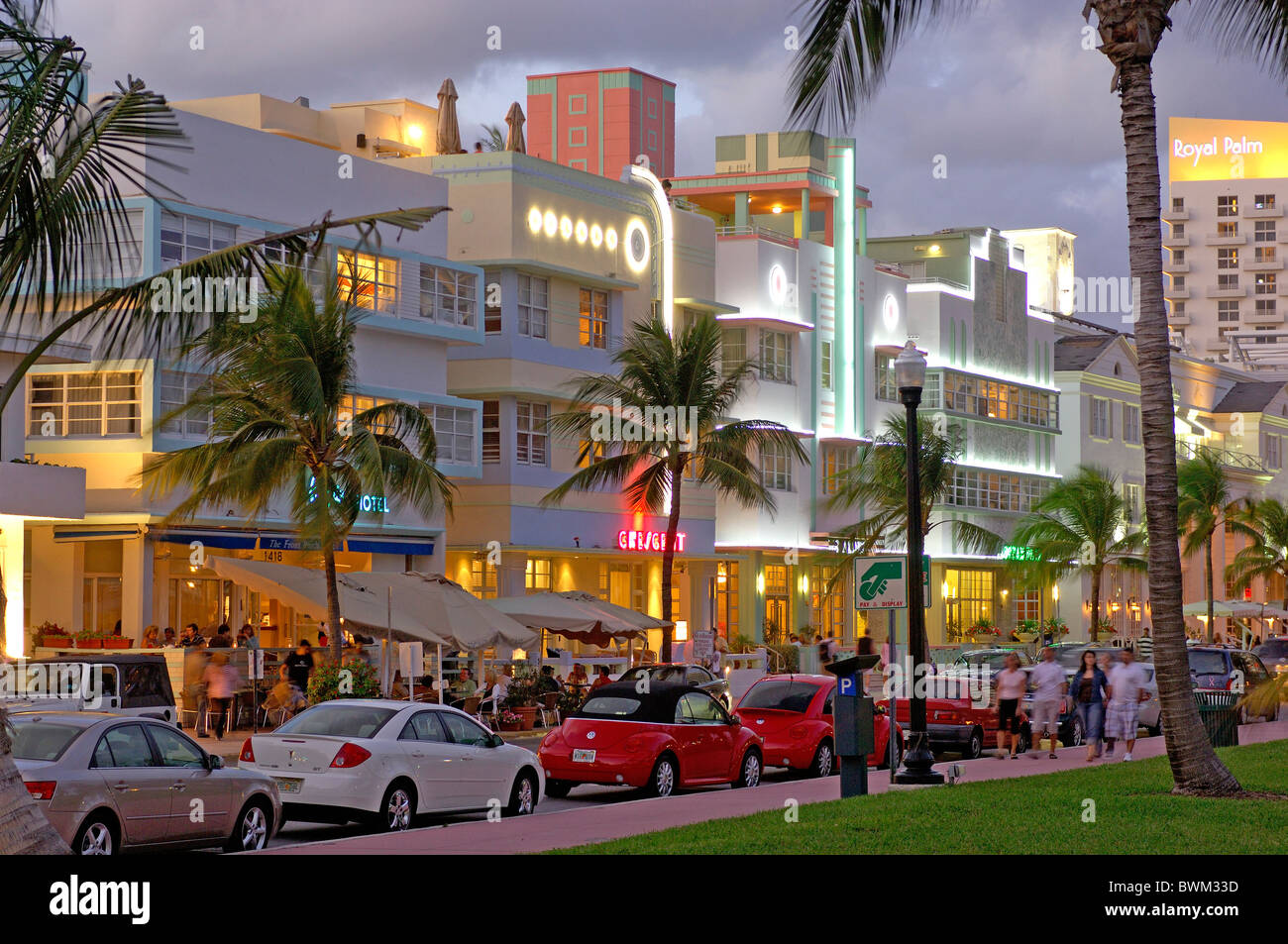 Art Deco District USA America United States North America Miami Ocean Drive Florida United States of America Stock Photo