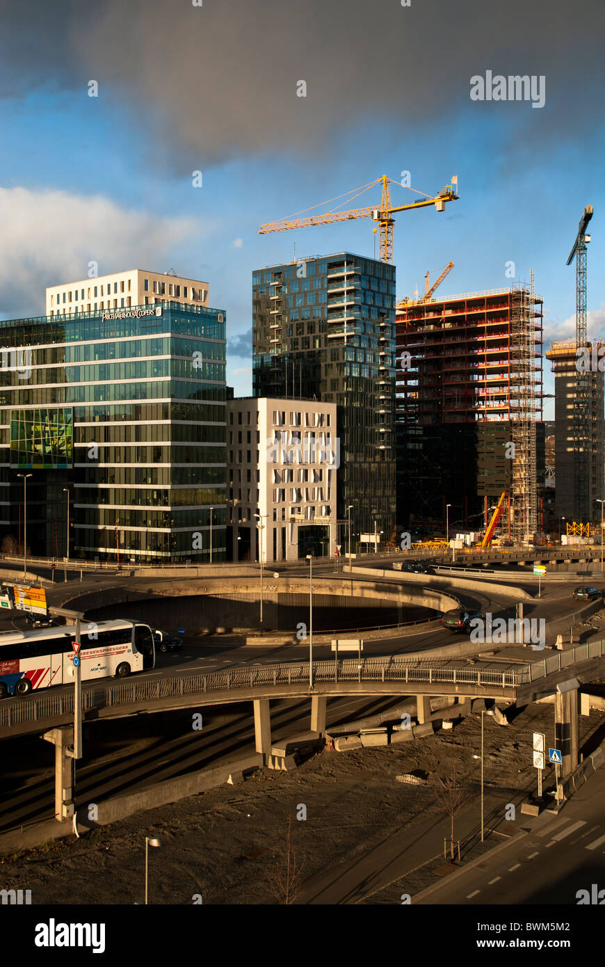 New buildings under construction Central Oslo city capital Norway Scandinavia Stock Photo