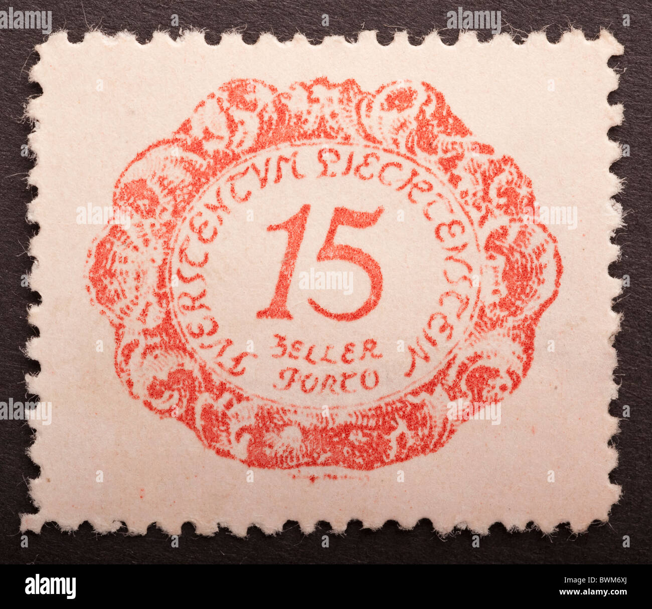 Liechtenstein Postage Due Stamp 15, circa 1920 Stock Photo - Alamy