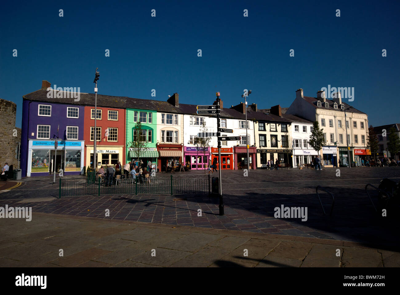 Caernarfon Gwynd Wales UK YMaes Shops Stock Photo Alamy
