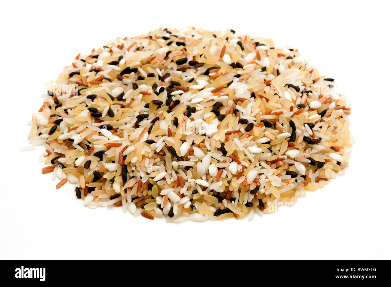 Mixed rice on a white background Stock Photo