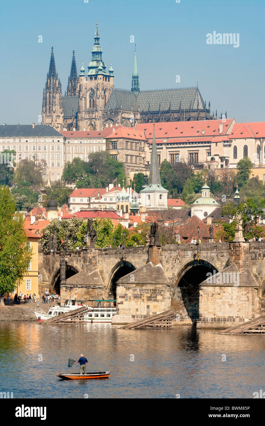 Prague Charles Bridge Czech Republic Bridge Bridges Cities City Cityscape Cityscapes Color Colour Day Dayti Stock Photo