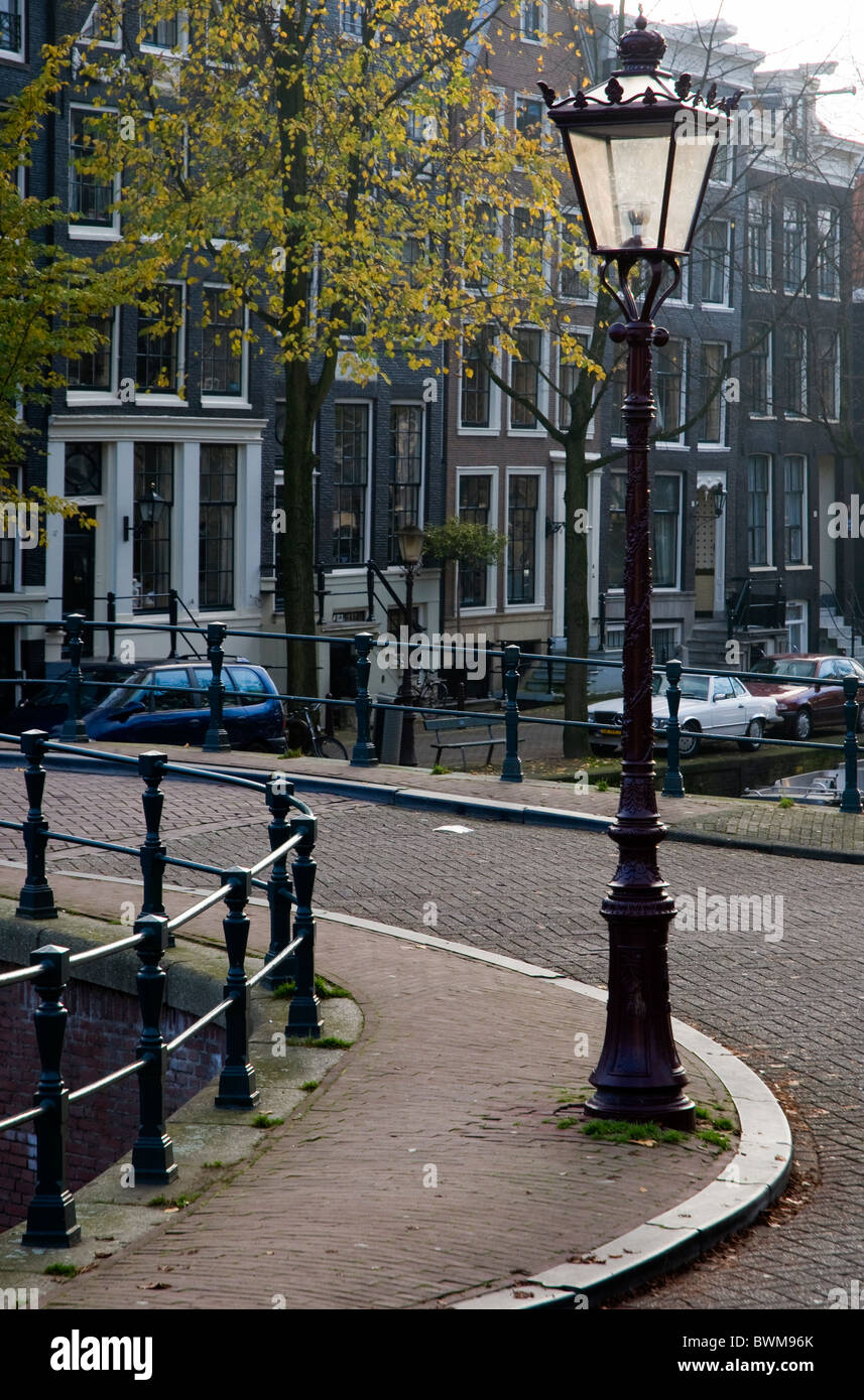 A street lamp on a bridge in Amsterdam Stock Photo - Alamy