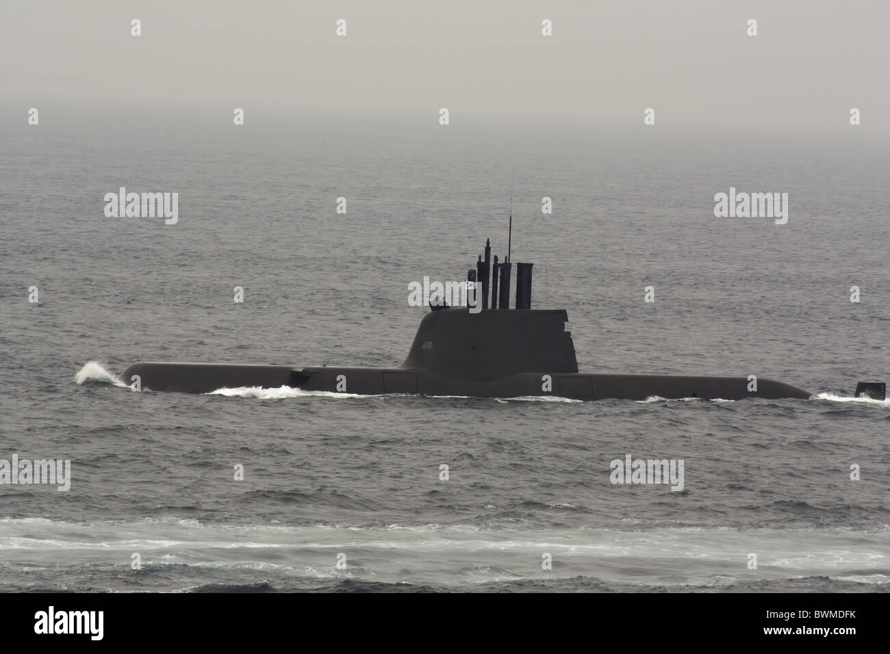 Korean Submarine in the Sea of Japan Stock Photo
