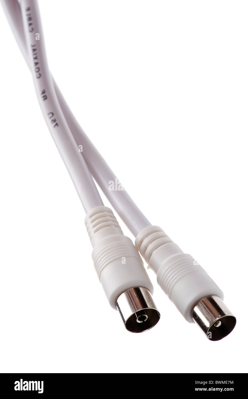 Coaxial Cable and Tv Connector Stock Image - Image of ordering