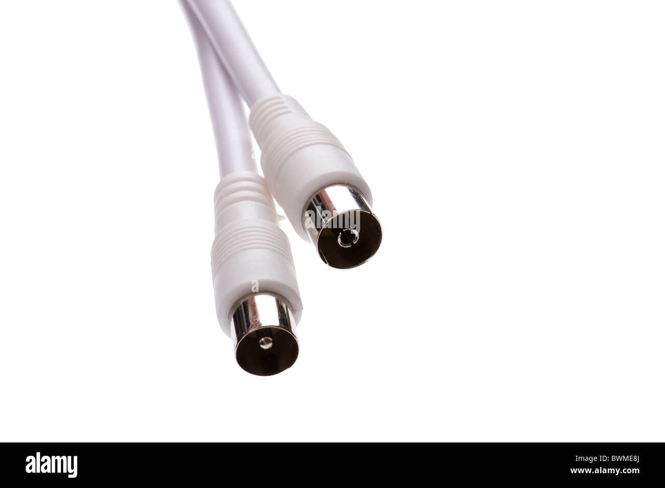 object on white - tool coaxial cable close up Stock Photo