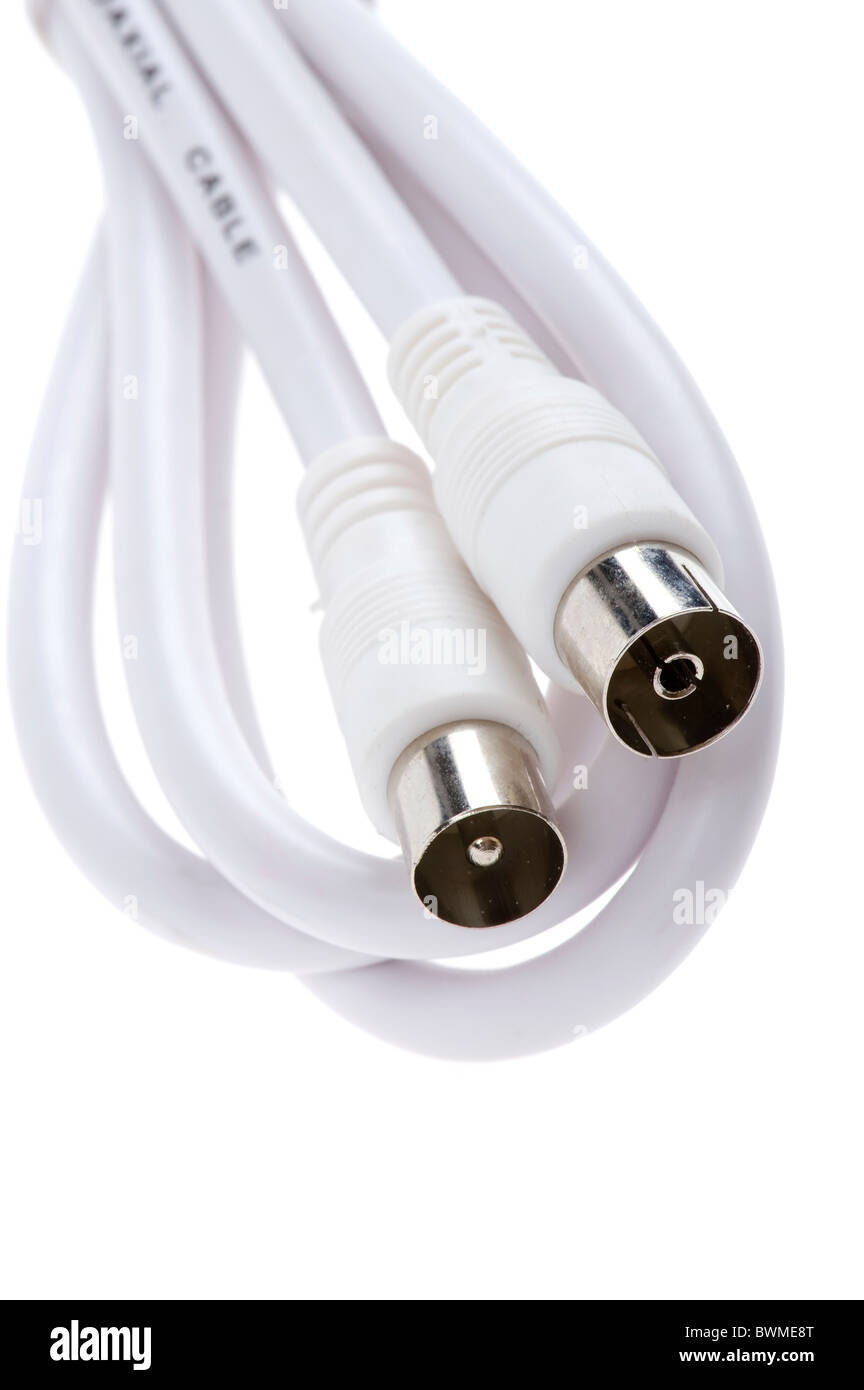 object on white - tool coaxial cable close up Stock Photo