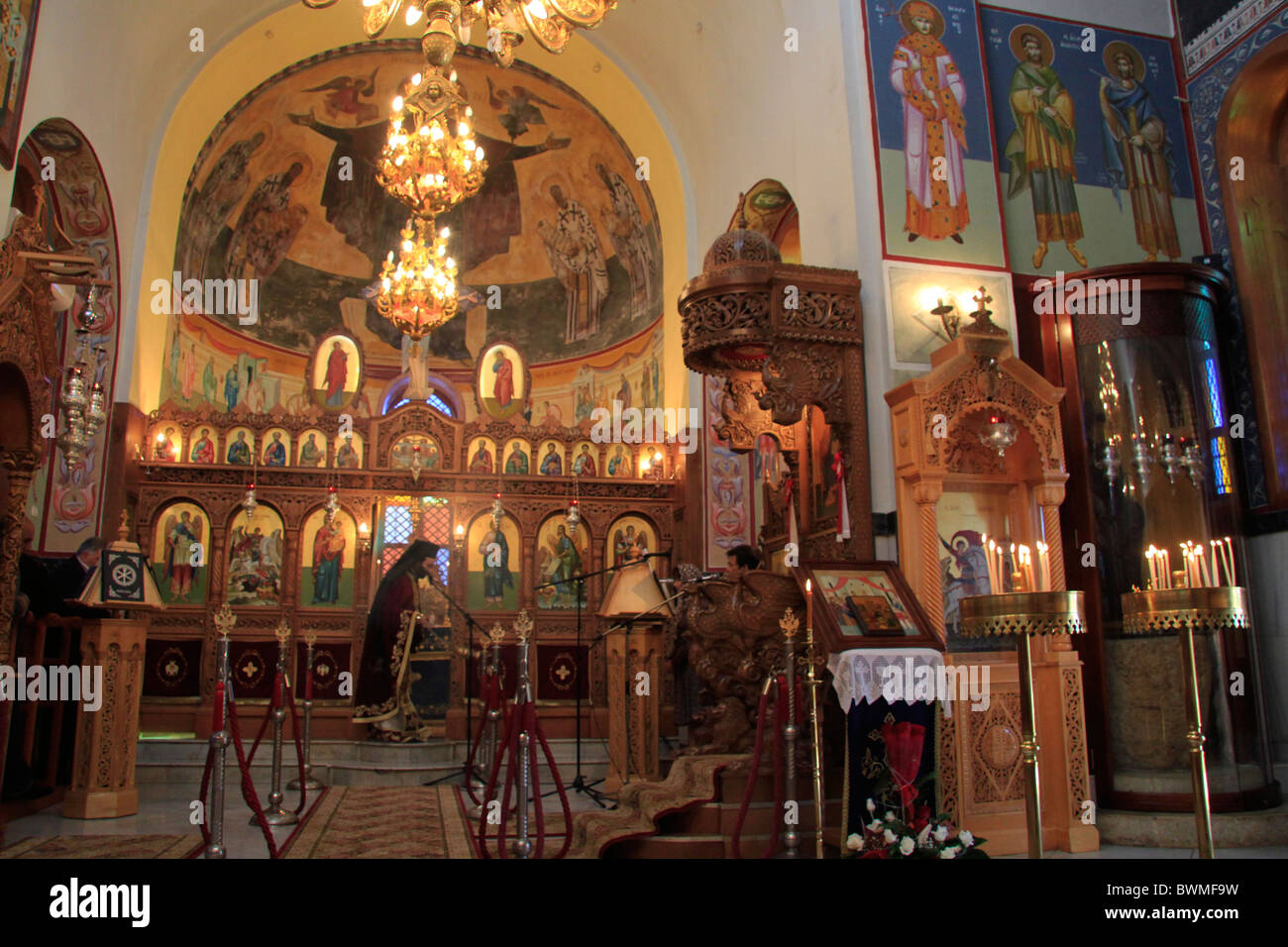 Israel, Lower Galilee, the Greek Orthodox St. George Church in Kafr Cana Stock Photo