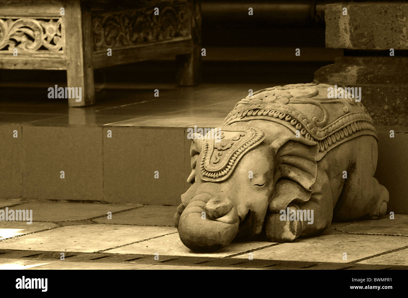 Sleeping elephant statue Stock Photo Alamy