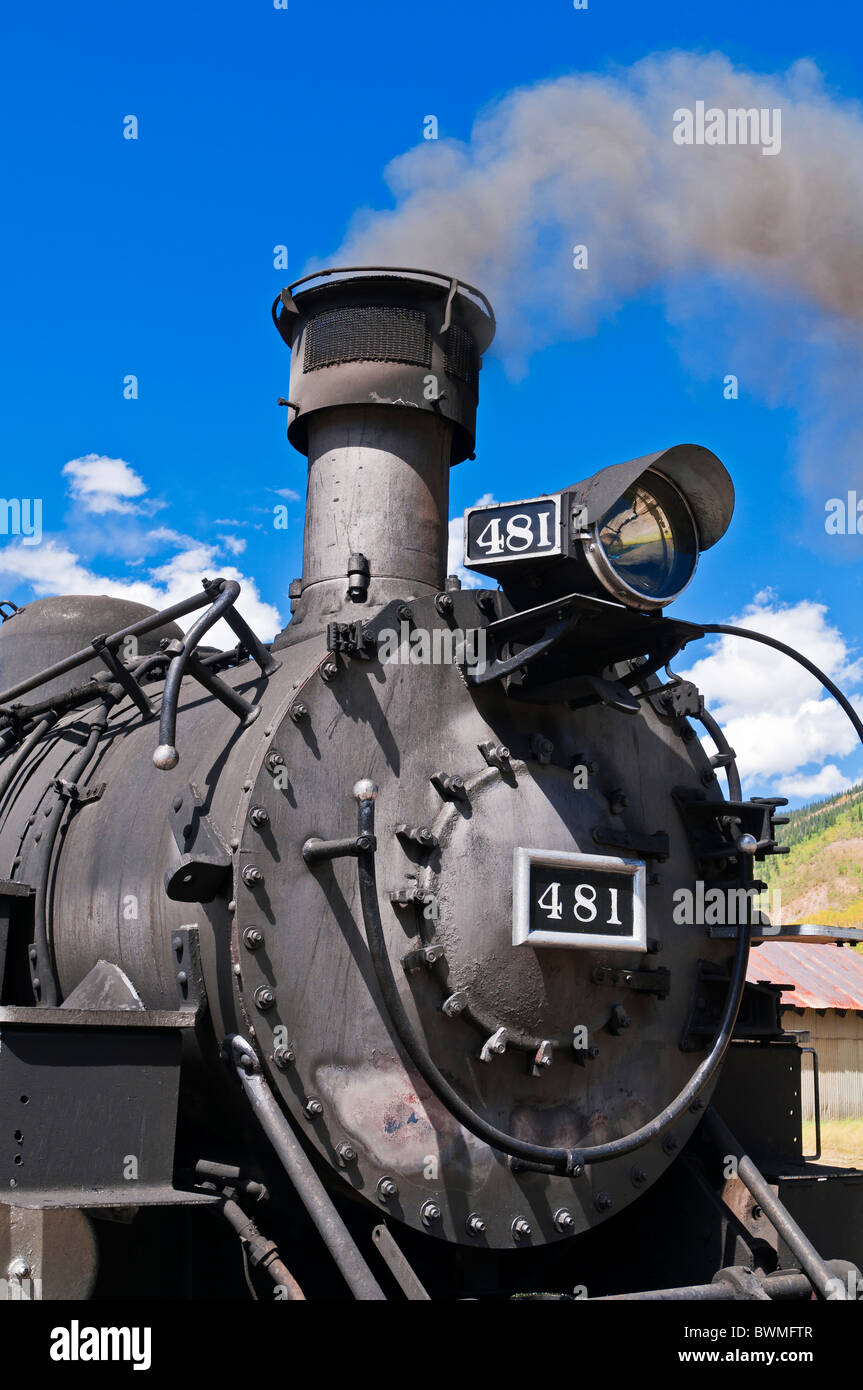 The Durango-Silverton Narrow Gauge Railroad, Silverton, Colorado Stock Photo