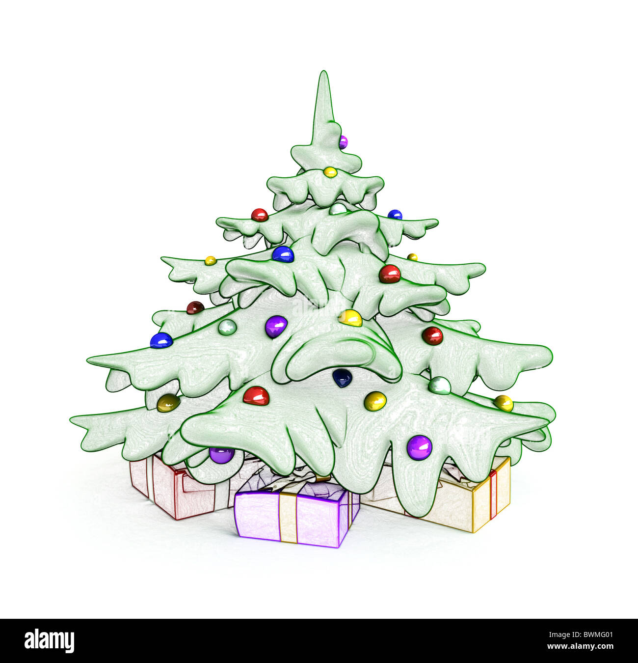 3d render of Christmas tree cartoon style Stock Photo Alamy