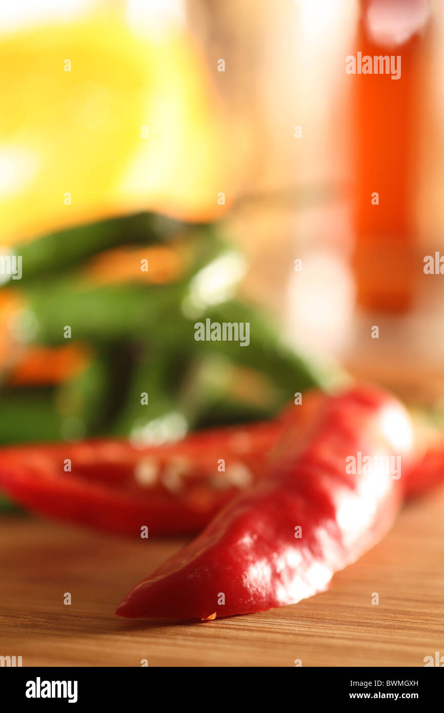 red and green chili peppers Stock Photo - Alamy