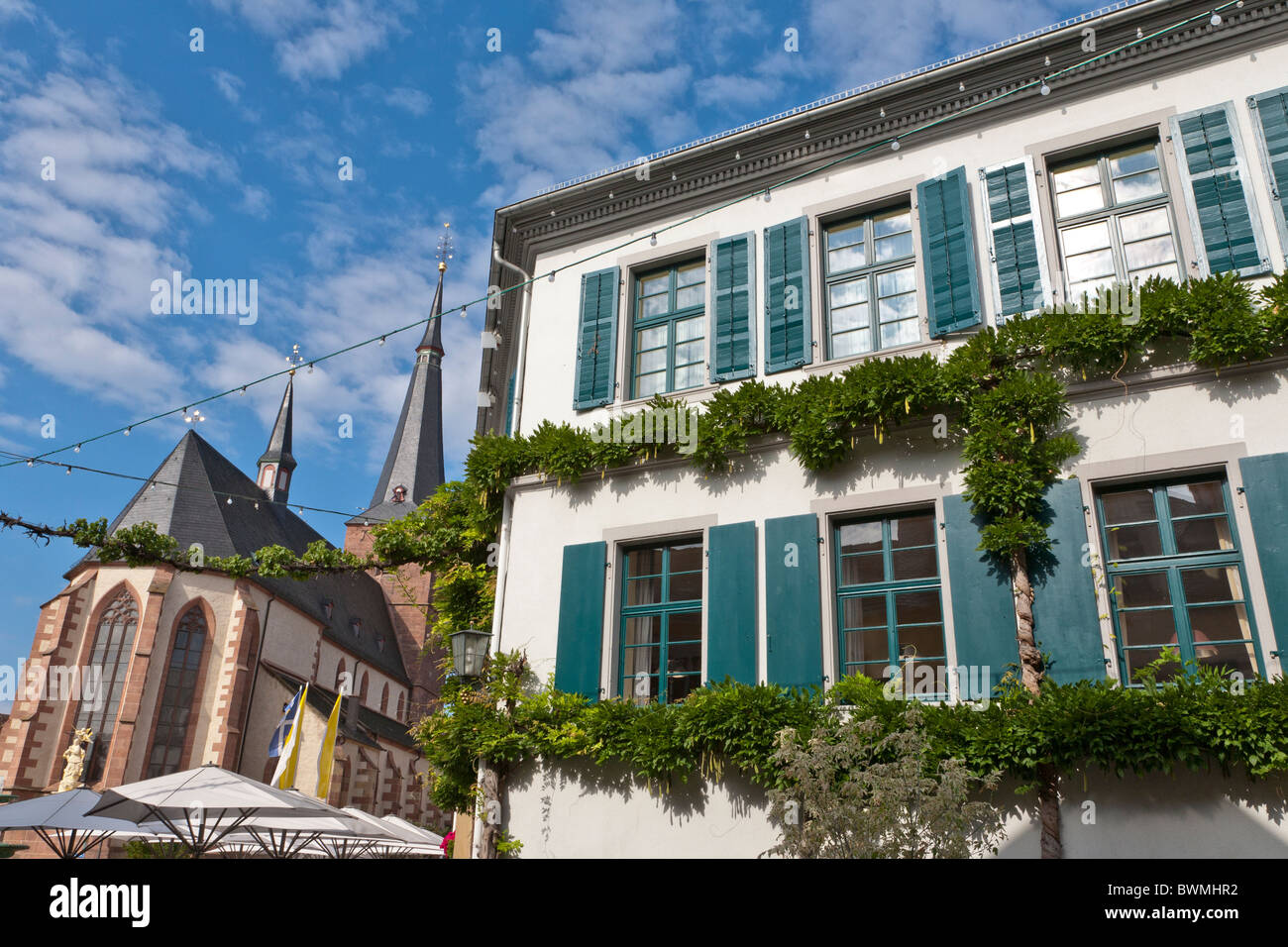 GOURMET RESTAURANT DEIDESHEIMER HOF, MARKTPLATZ PLACE, HOTEL, DEIDESHEIM, PFALZ, RHINELAND-PALATINATE, GERMANY Stock Photo