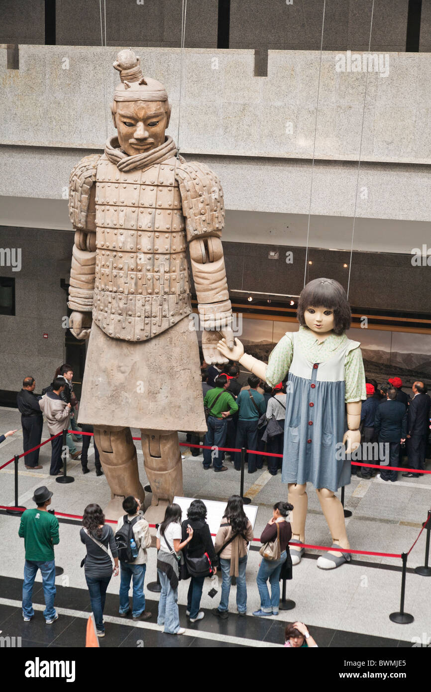 Marionettes used in 2008 Olympics ceremony, in bronze chariots museum, site of terracotta army, Xi’an, Shaanxi Province, China Stock Photo