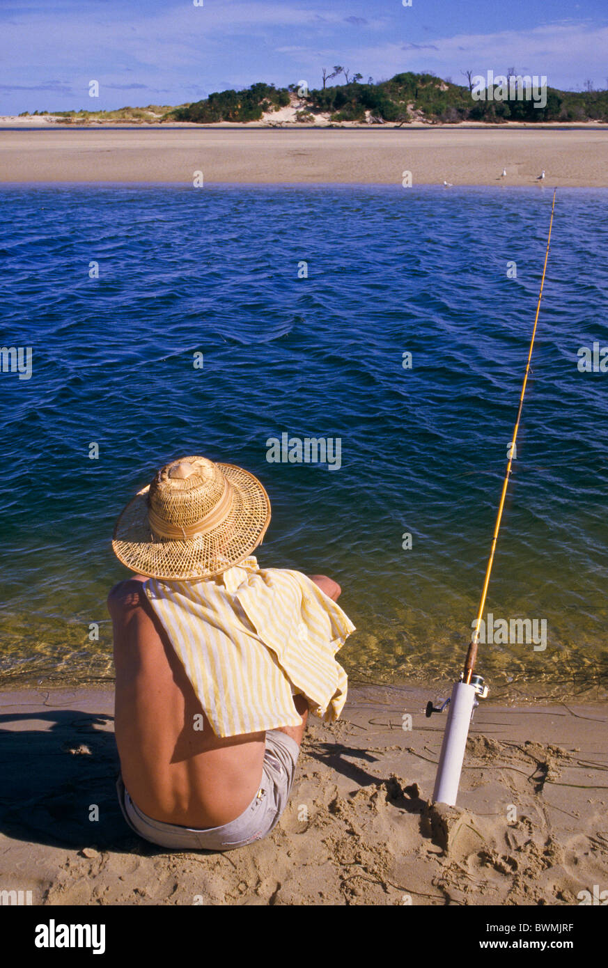 Tidal fishing beside rivermouth, Victoria Australia Stock Photo Alamy