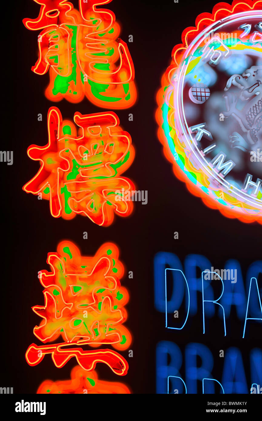 Singapore, neon signage, advertising Stock Photo Alamy