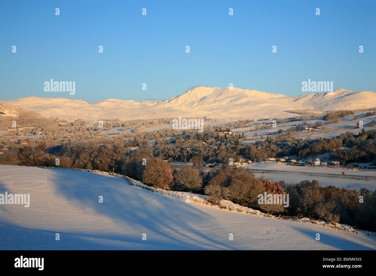 UK Scotland Tayside Perthshire The Tummel Valley and Ben Vrackie near Pitlochry Stock Photo