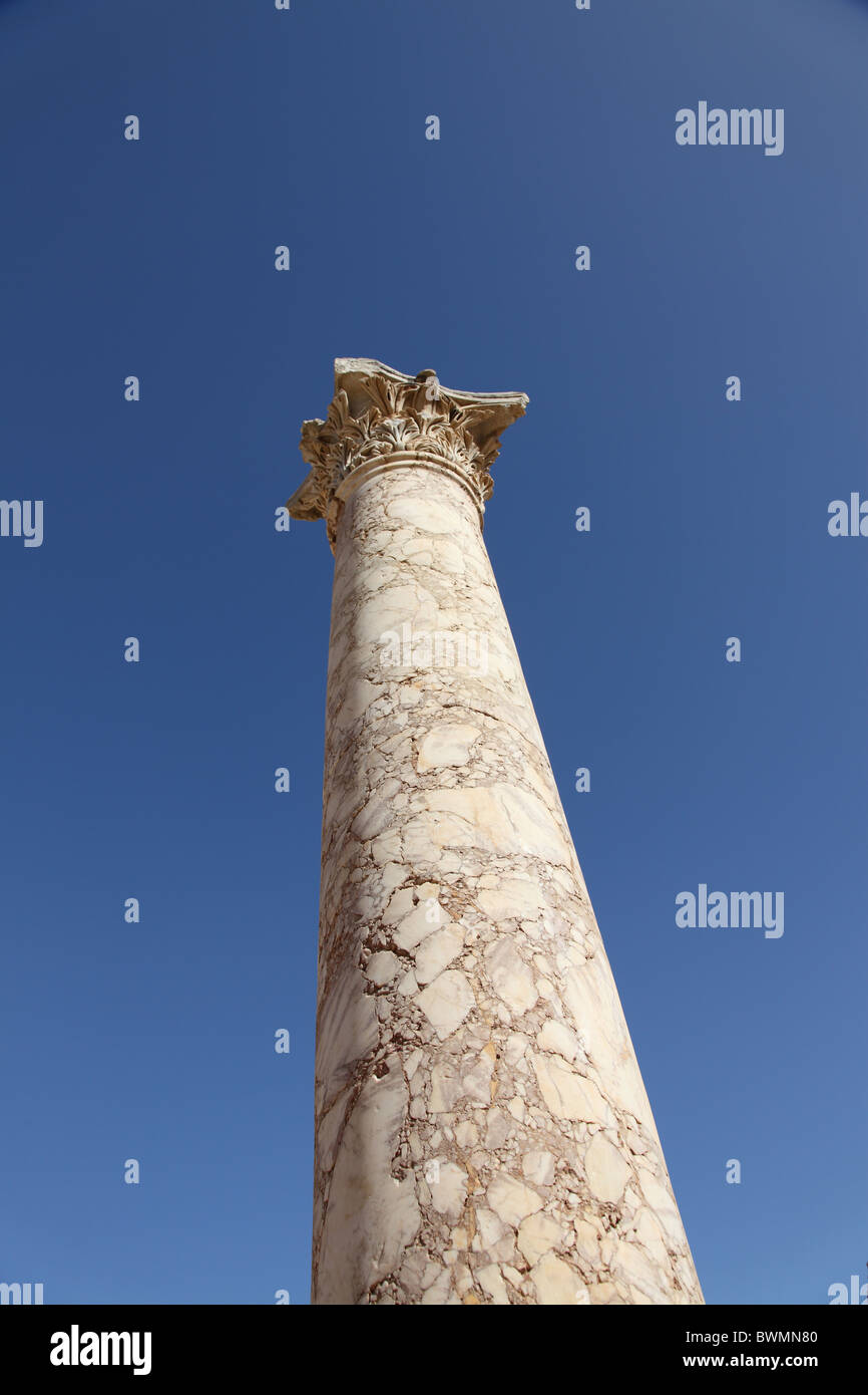 leptis magna, marble column detail Stock Photo