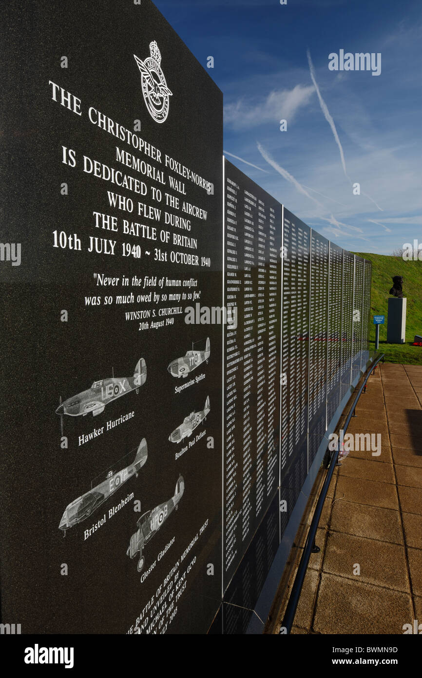The Christopher Foxley Norris Memorial Wall at Capel-le-Ferne. Stock Photo