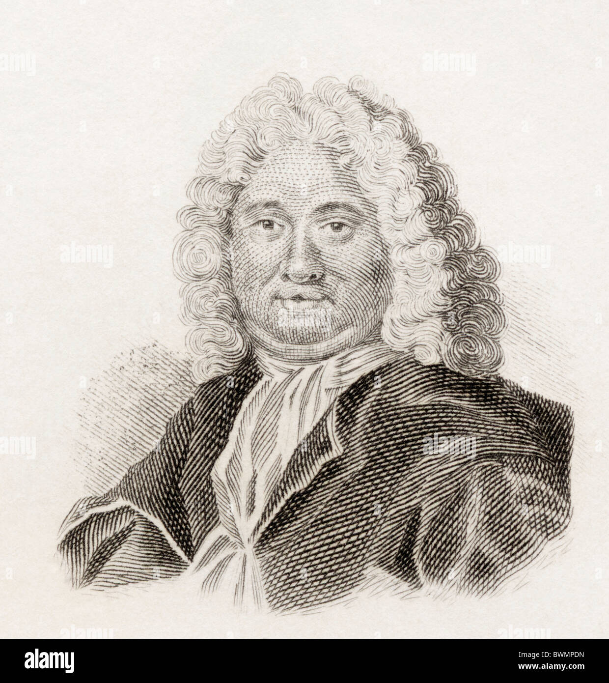 Pieter Burman the Elder, 1668 to 1741. Dutch classical scholar. Stock Photo