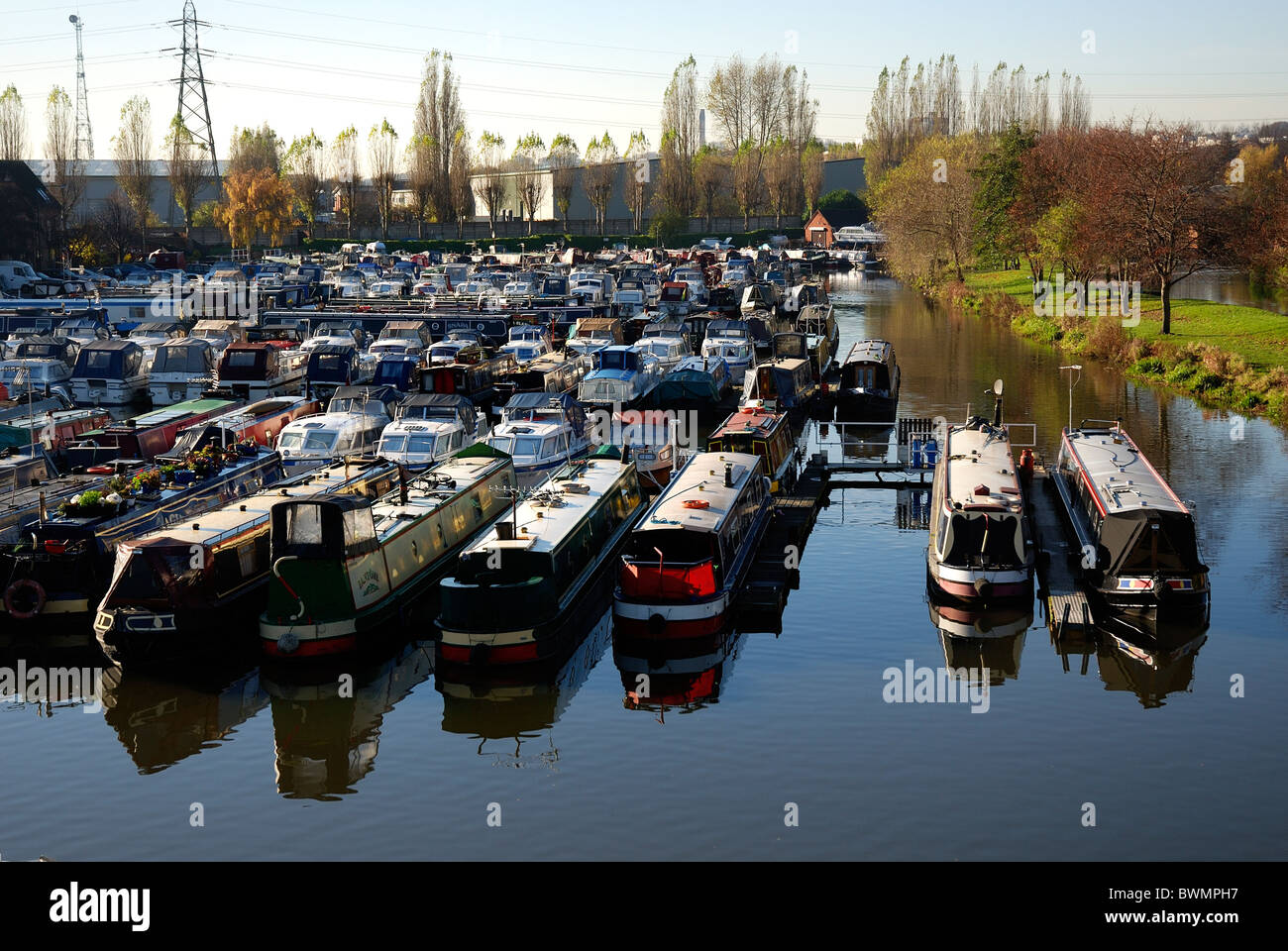barges and narrow boats castle marina,Nottingham, england uk Stock