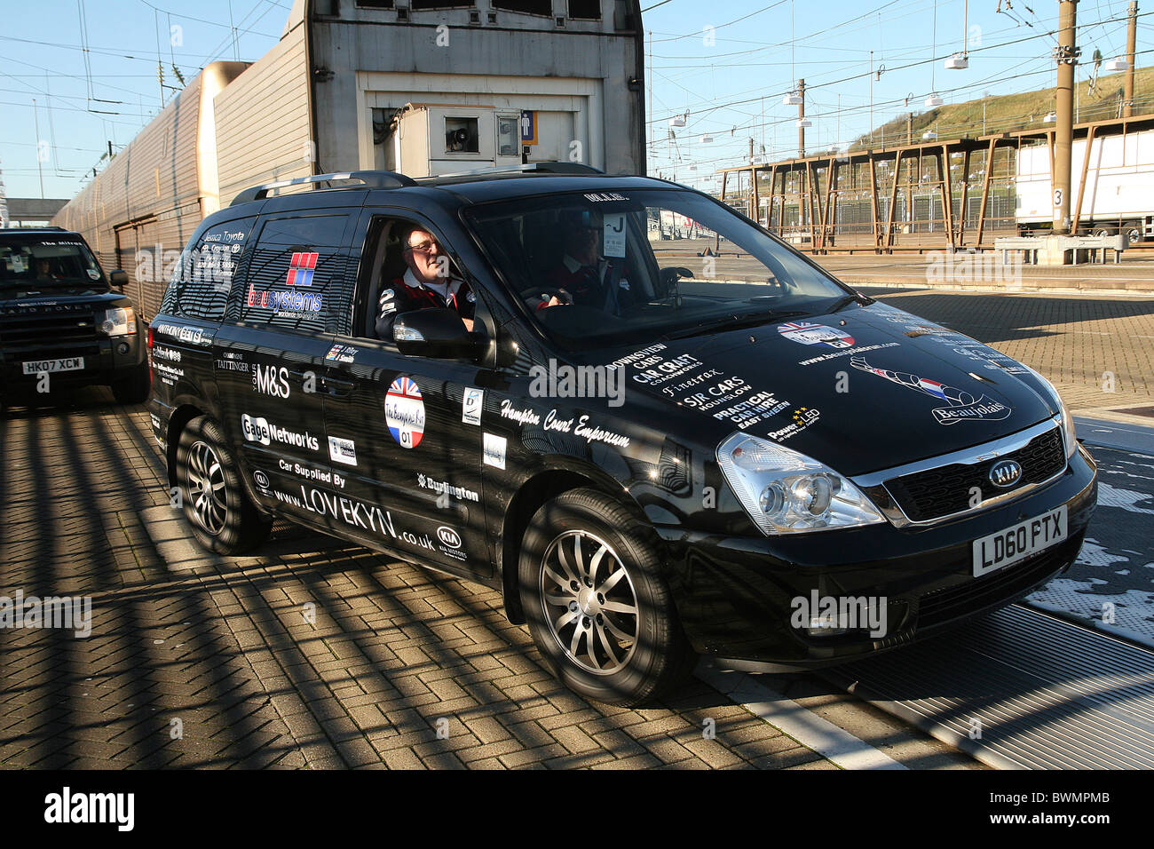 KIA boarding Eurotunnel train in Folkestone Stock Photo Alamy