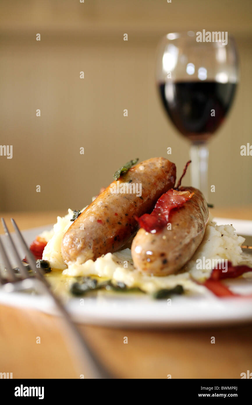 Sausage and Mash Stock Photo