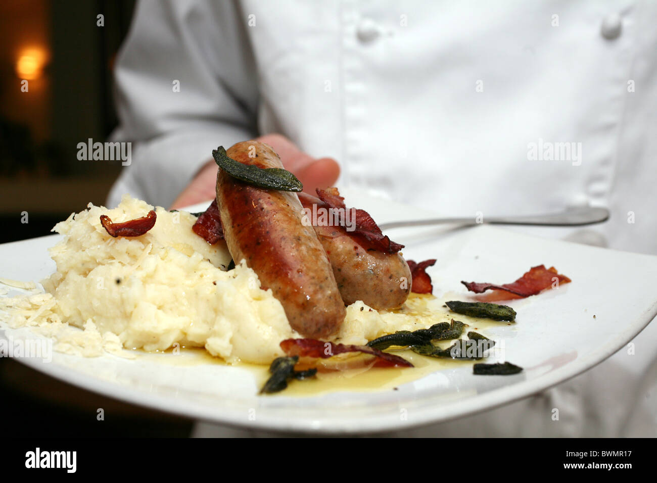 Sausage and Mash Stock Photo