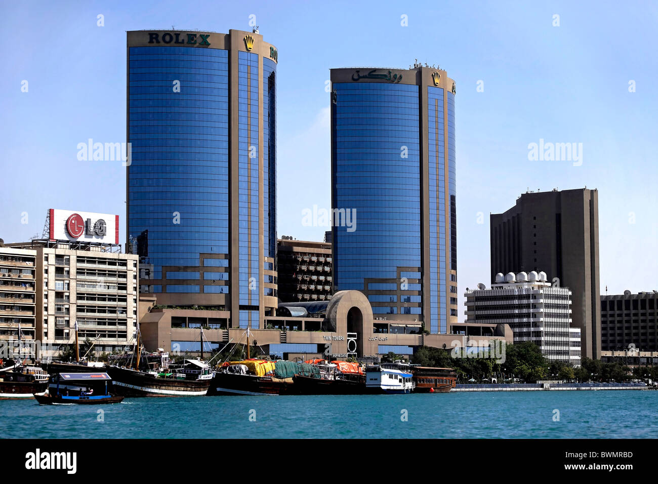 Rolex Twin Tower Complex, Dubai, United Arab Emirates, Middle East Stock  Photo - Alamy