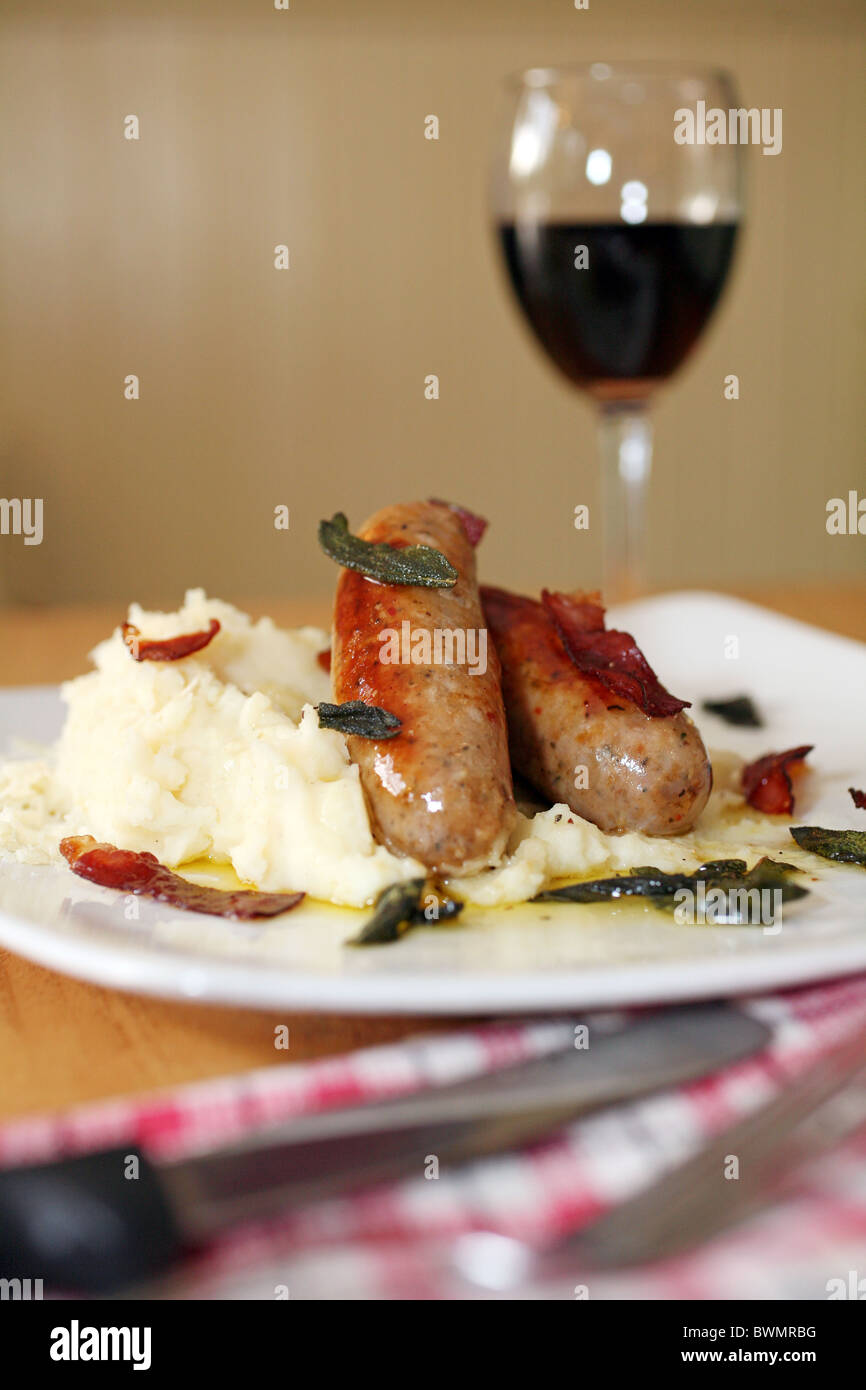 Sausage and Mash Stock Photo