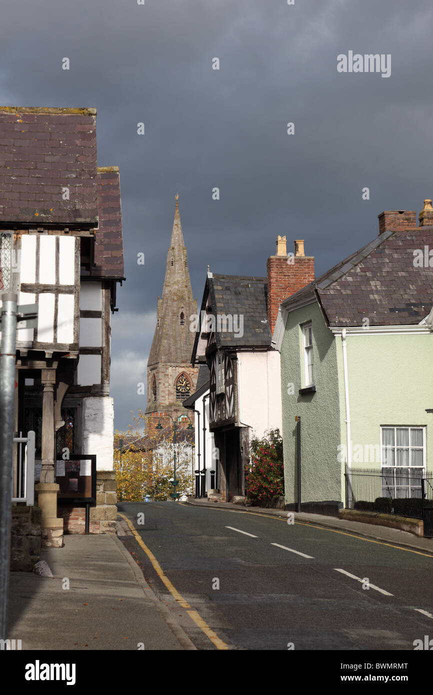 Castle Street Ruthin Denbighshire North wales looking towards St Peters