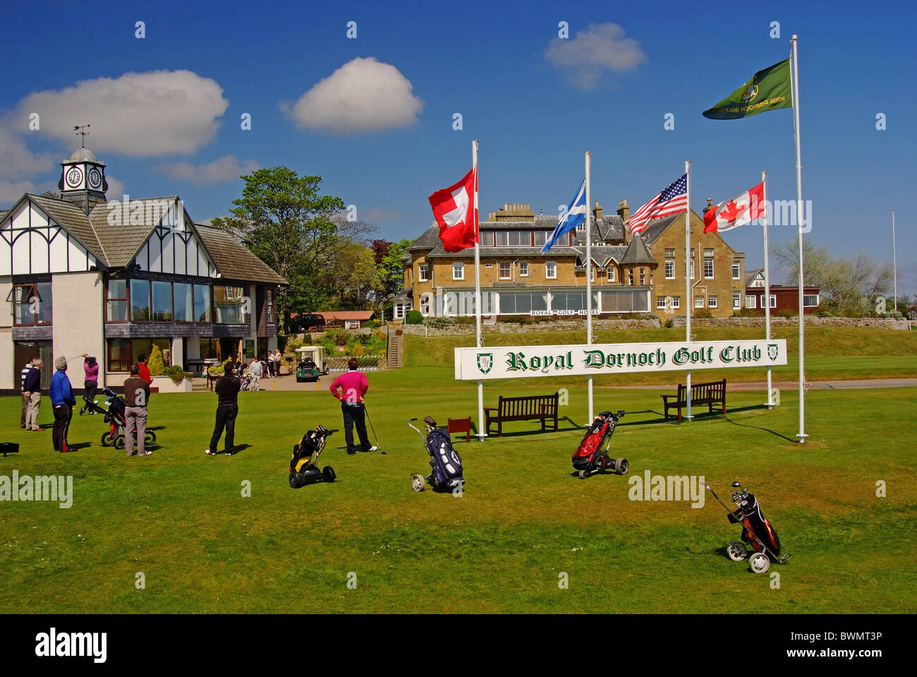 UK Sutherland Dornoch Royal Dornoch Club House and hotel Stock Photo
