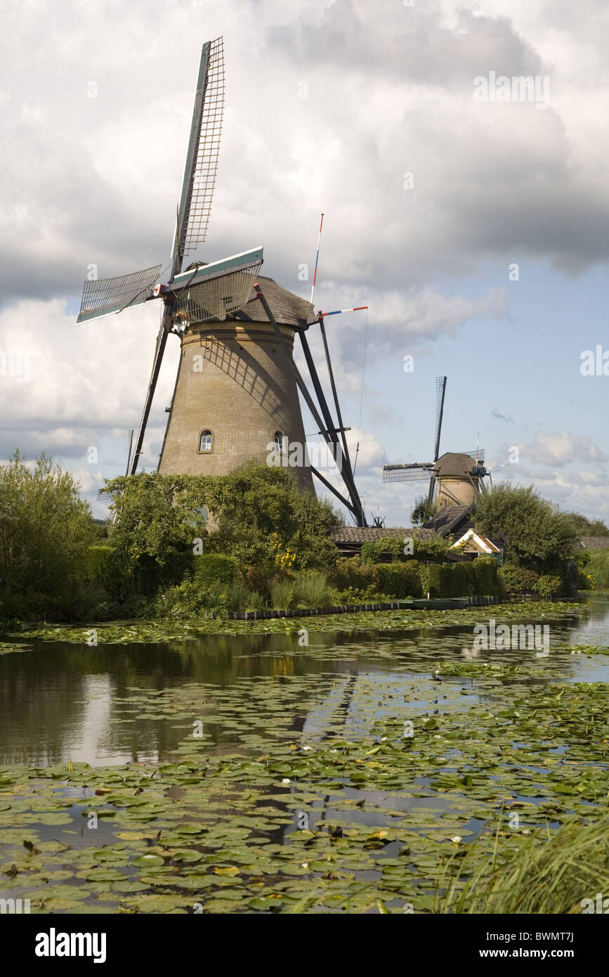 Windmills of the Unesco World Heritage Site Kinderdijk, Zuid-Holland (South-Holland), Netherlands Stock Photo