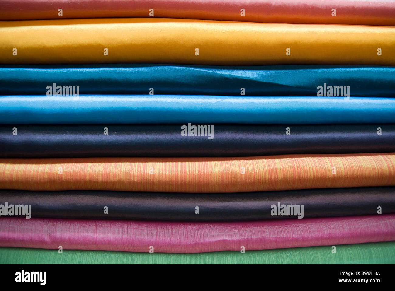Clothing fabric in tailors, Asia Stock Photo