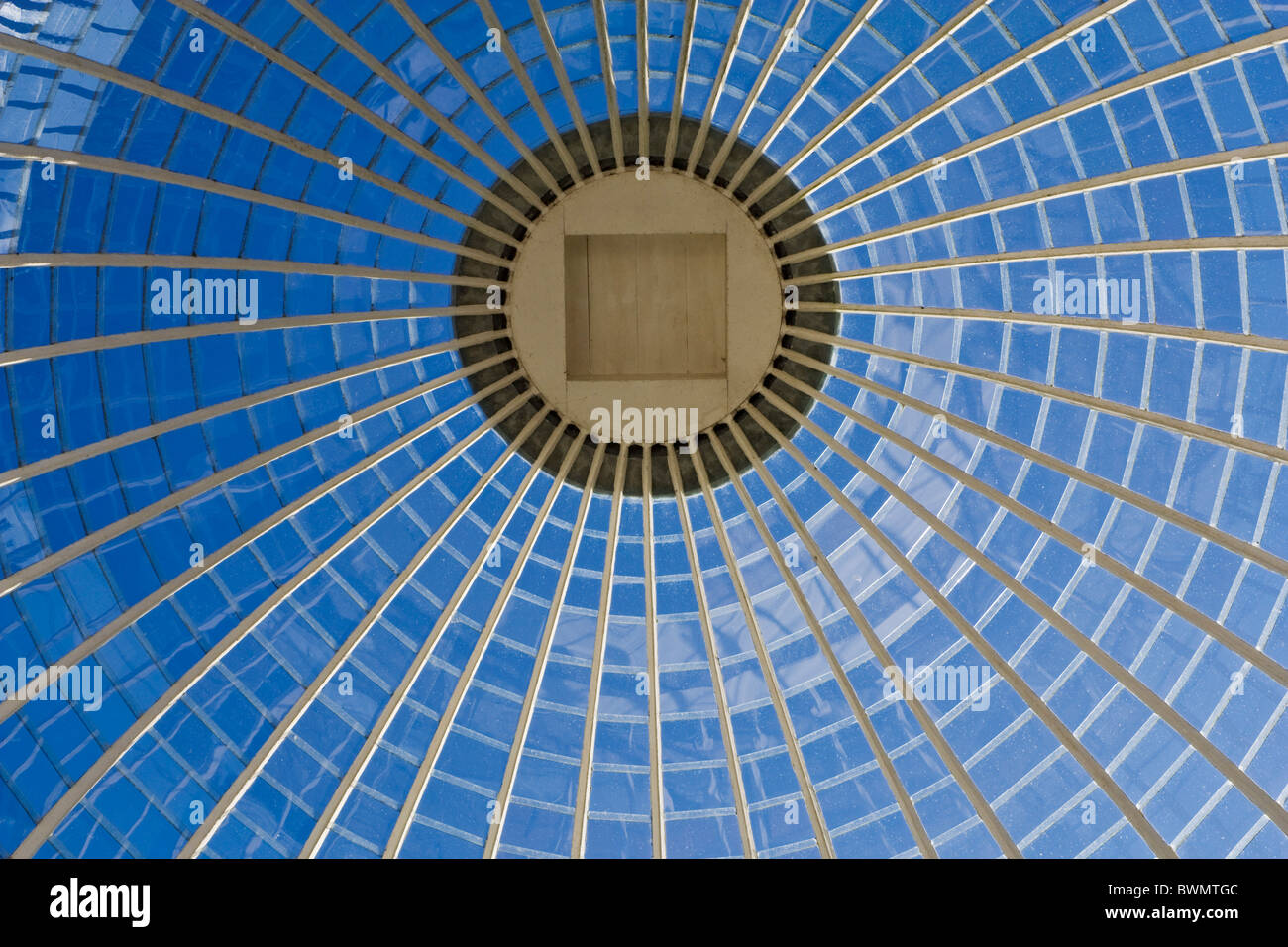 Inside a glass dome roof, looking up, England, UK, GB, EU, Europe Stock Photo