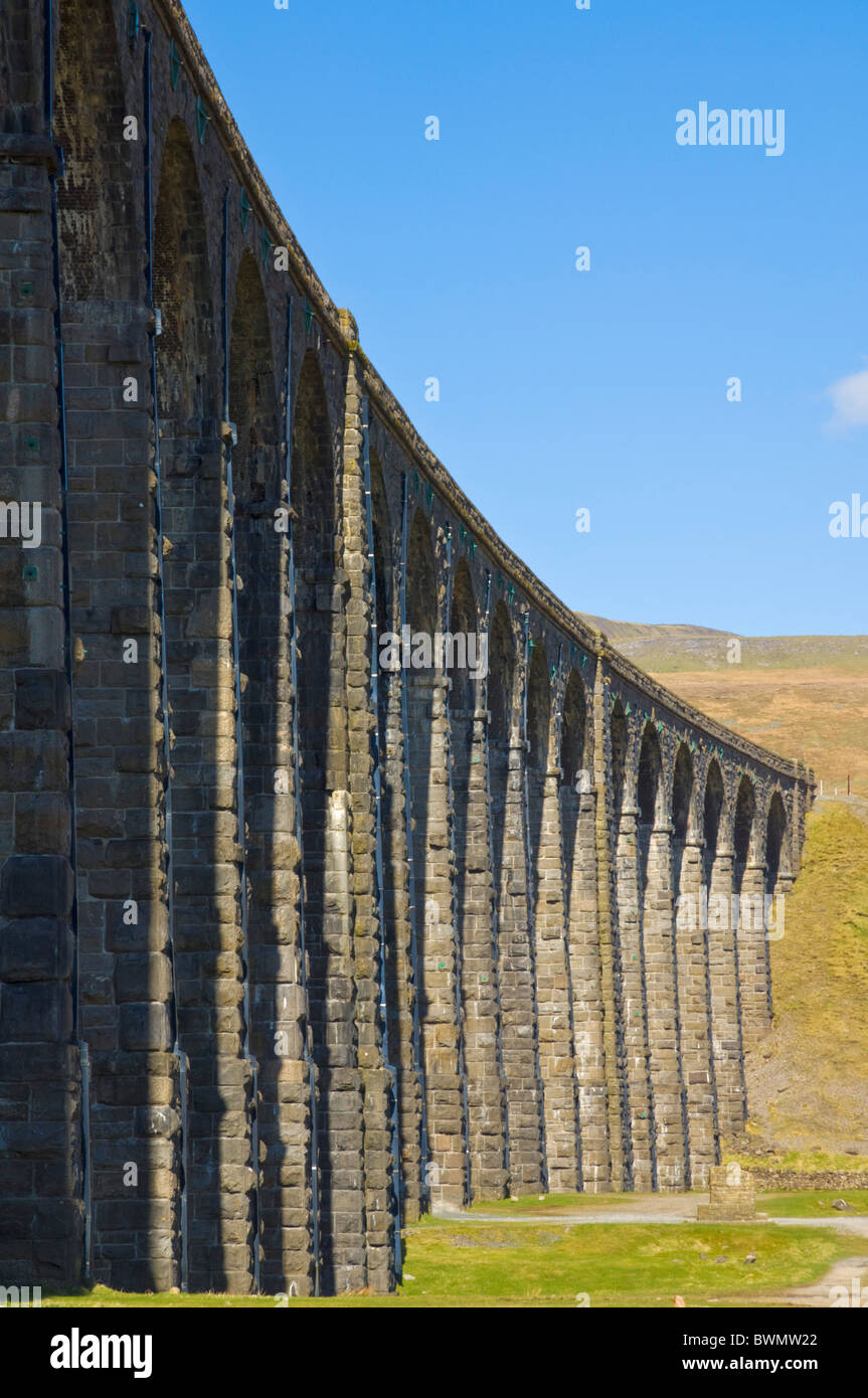 Yorkshire Dales National park Ribblehead railway viaduct on the Settle to Carlisle rail route, North Yorkshire, England, UK, GB, Europe Stock Photo