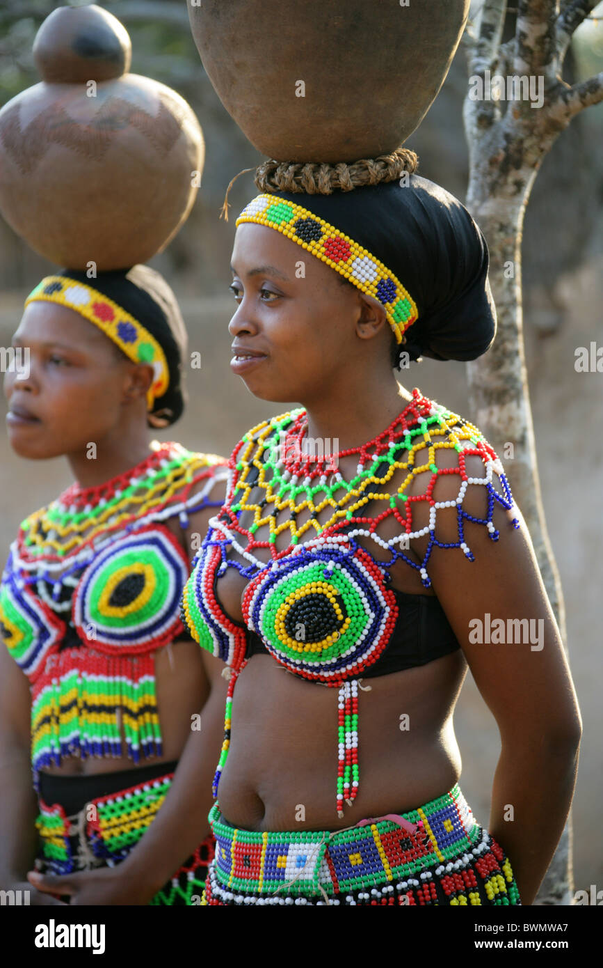 Zulu Girls in Traditional Dresses