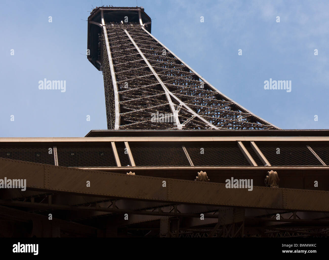 3 rd stage Eiffel Tower tour iron structure Stock Photo