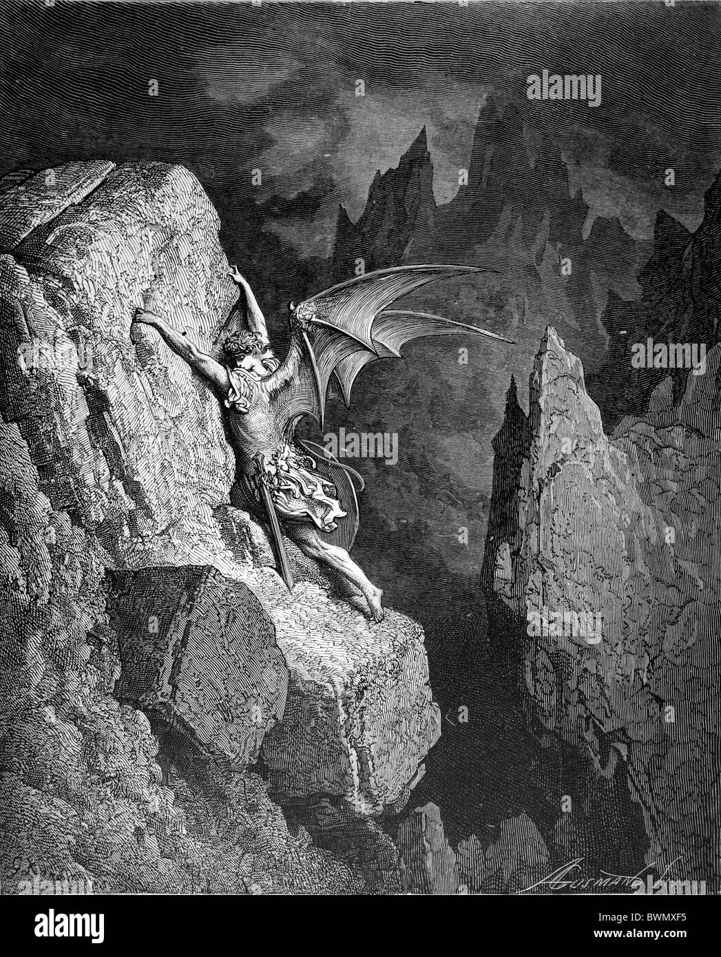 Gustave Dor Satan s Flight Through Chaos From John Milton s Paradise 
